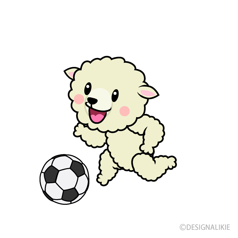 サッカーする羊