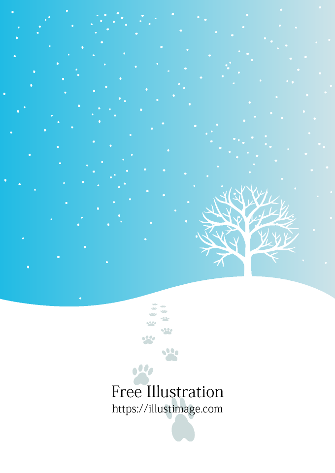雪原の動物足跡の背景画像