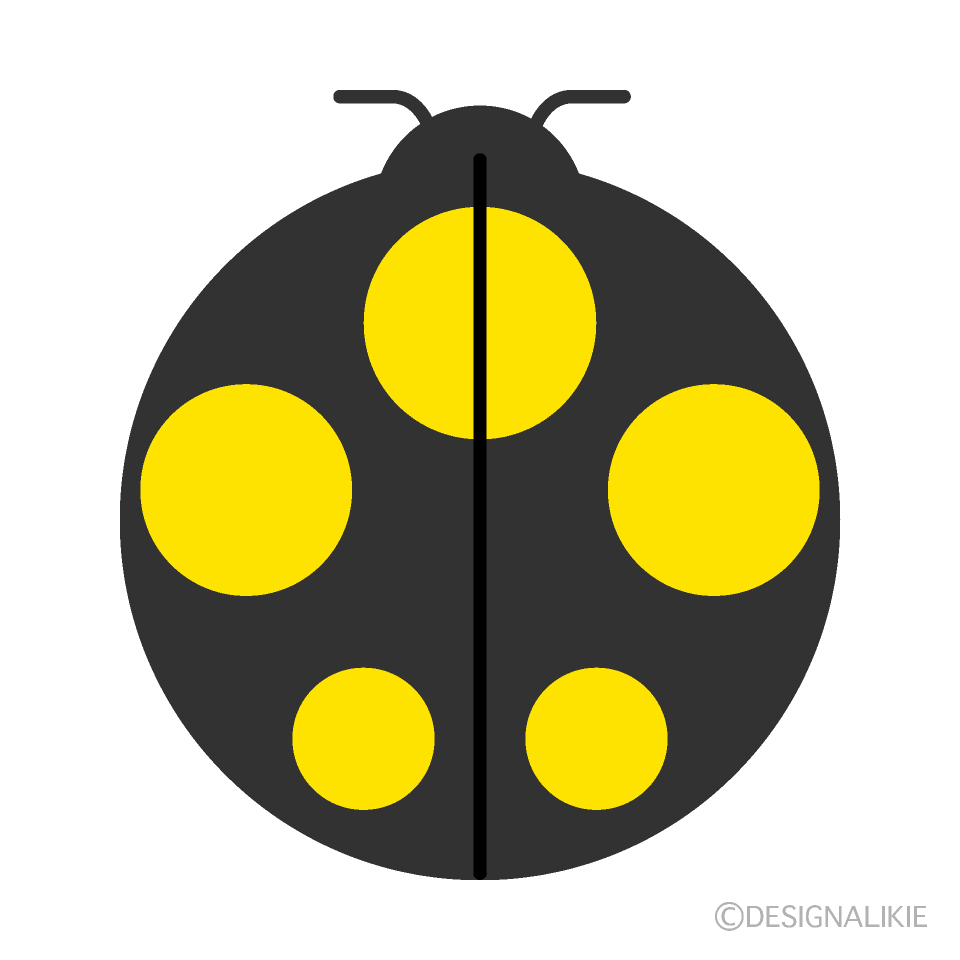 シンプルな黄色斑点のてんとう虫