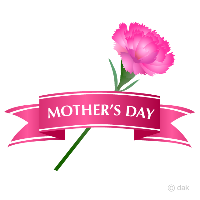 Mother's Dayリボンとカーネーション
