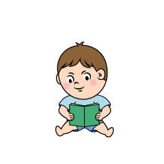 座って本を読む男の子