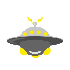 宙に浮くUFO