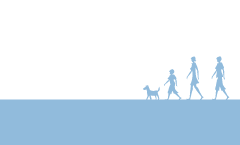 散歩する家族シルエット
