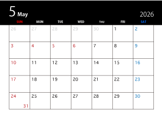 2024年5月の黒カレンダー
