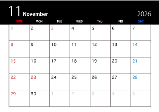 2024年11月の黒カレンダー