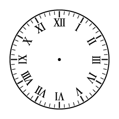 ローマ数字の時計文字盤（背景白）