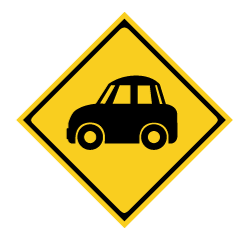自動車の注意標識