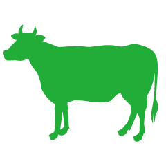 牛の緑シルエット