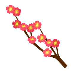 梅の枝の花