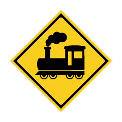 電車や汽車の注意標識