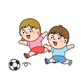 サッカーで走る子供