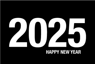 Happy New Year 2024（白黒）