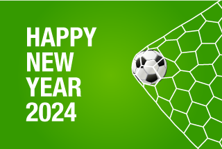 サッカーゴールのHAPPY NEW YEAR 2023