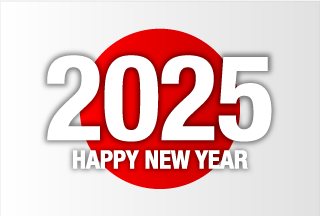 日本国旗のHAPPY NEW YEAR 2024