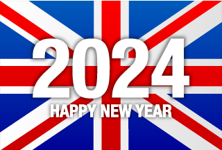イギリス国旗のHAPPY NEW YEAR 2023