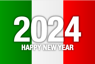 イタリア国旗のHAPPY NEW YEAR 2023
