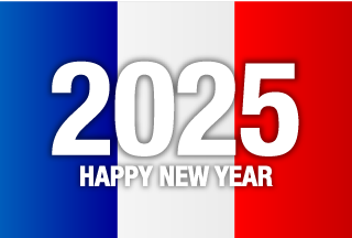 フランス国旗のHAPPY NEW YEAR 2024