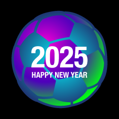 サッカーのHAPPY NEW YEAR 2024カード