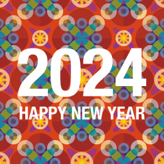 和柄のHAPPY NEW YEAR 2023カード