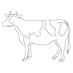 線画の牛シルエット