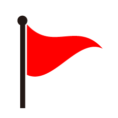 棚引く赤色の三角旗