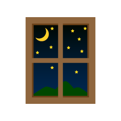 窓の夜風景