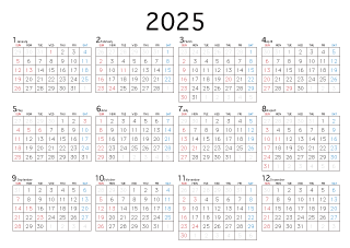 2025年カレンダー