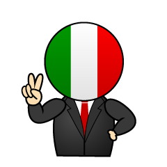 ピースするイタリア人