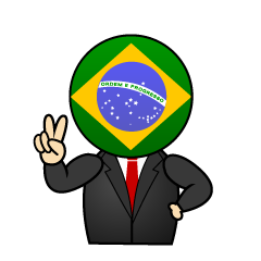 ピースするブラジル人