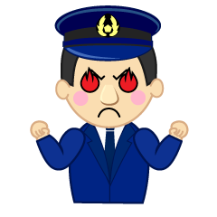 燃える警察官