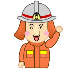 挨拶する消防士
