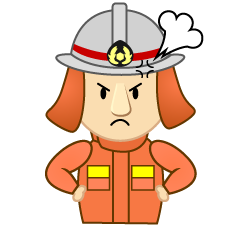 怒る消防士