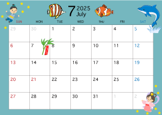 2023年7月カレンダー（海）