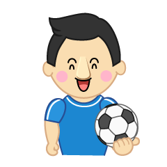 笑顔のサッカー選手