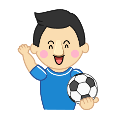 挨拶するサッカー選手