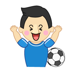 喜ぶサッカー選手