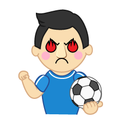 燃えるサッカー選手