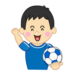 挨拶するサッカー少年