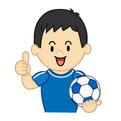 いいねするサッカー少年