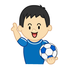 指差しするサッカー少年