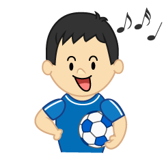 歌うサッカー少年