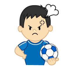 怒るサッカー少年