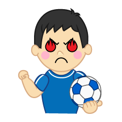 燃えるサッカー少年