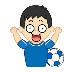 驚くサッカー少年