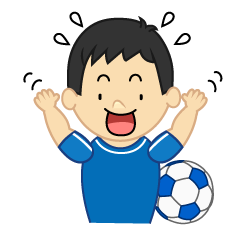 慌てるサッカー少年