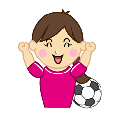 ガッツポーズの女子サッカー