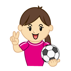 ピースする女子サッカー