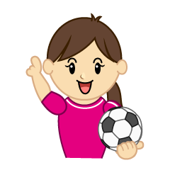 指差しする女子サッカー