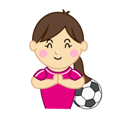 感謝する女子サッカー