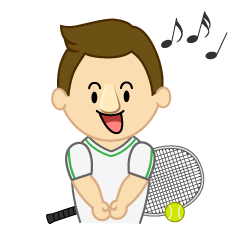 歌うテニス選手